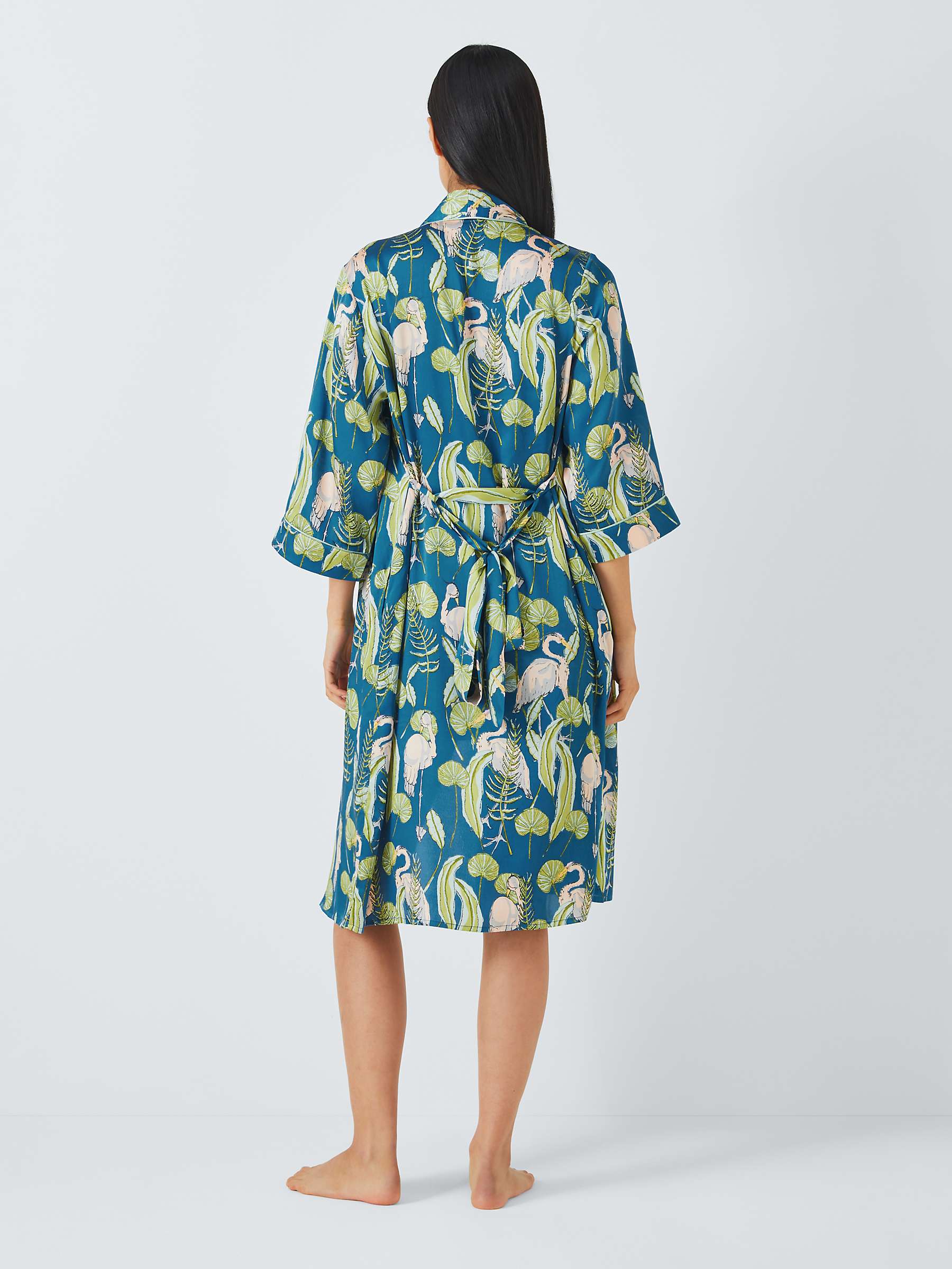 Buy Their Nibs Crane Satin Dressing Gown Robe, Teal Online at johnlewis.com