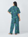 Their Nibs Peacock Linen Blend Shirt Long Pyjama Set, Teal