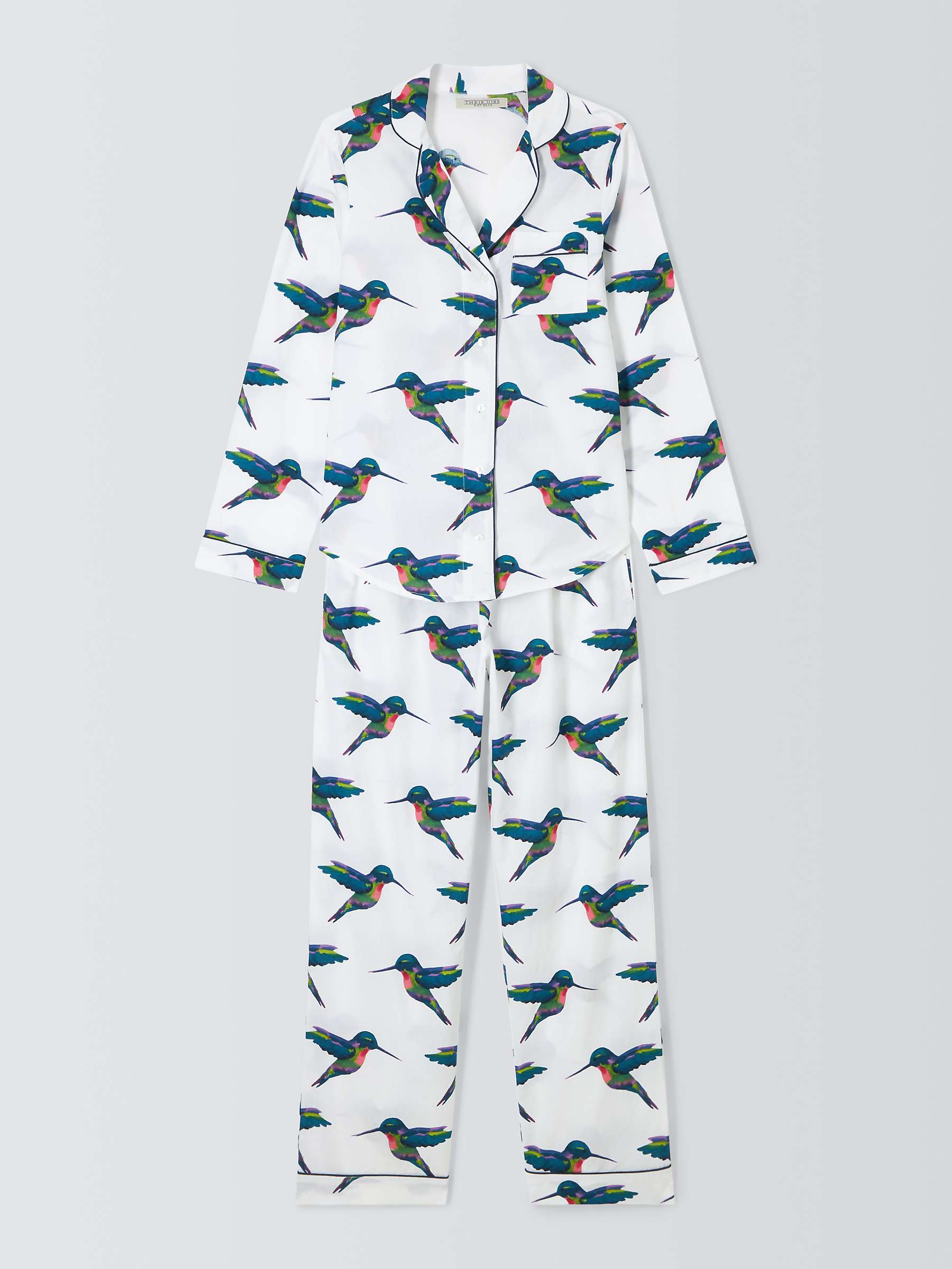 Buy Their Nibs Hummingbird Shirt Long Pyjama Set, Multi Online at johnlewis.com