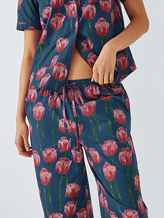 Their Nibs Tulip Shirt Cropped Pyjama Set, Navy