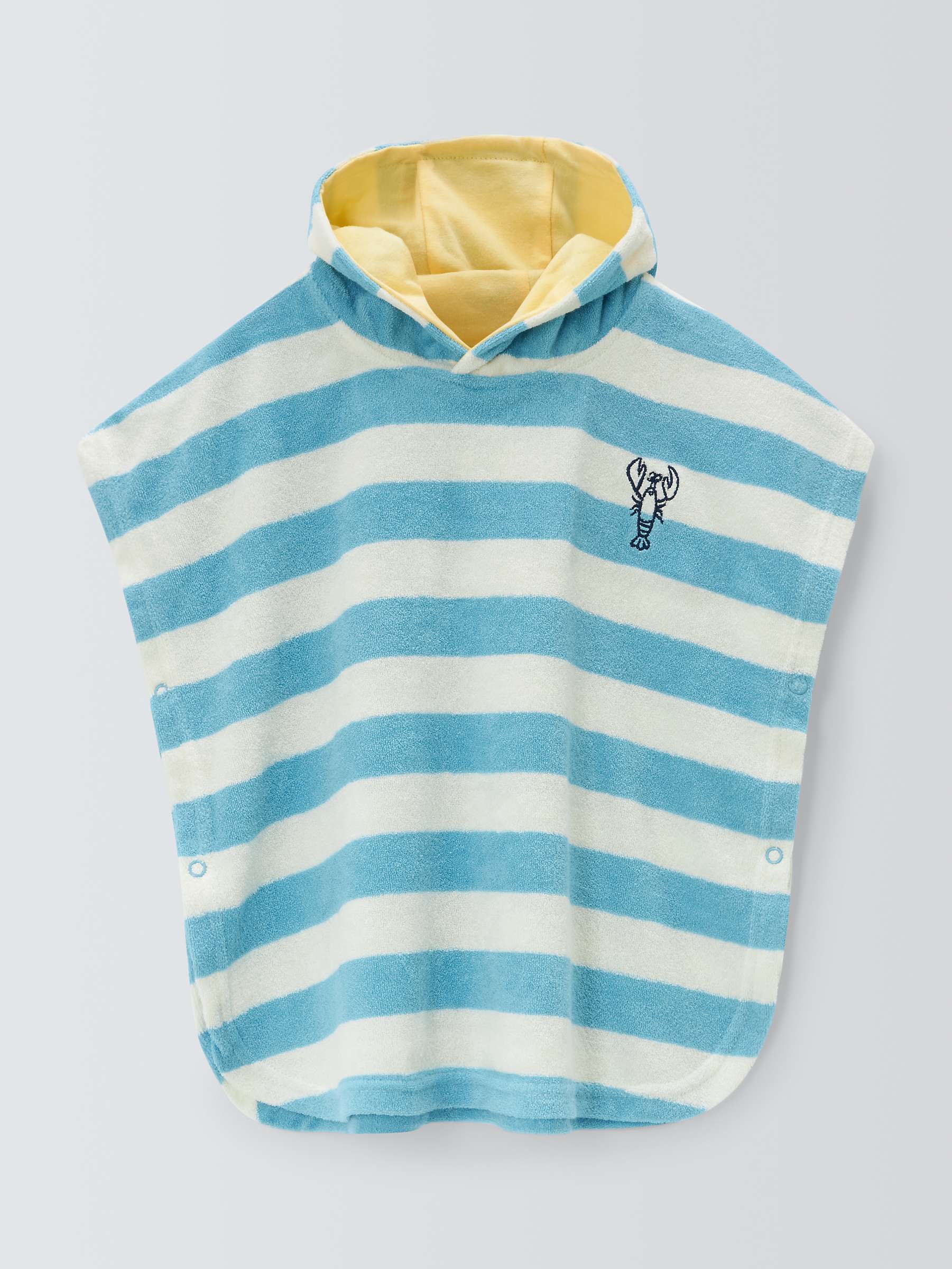 Buy John Lewis ANYDAY Baby Stripe Lobster Towelling Poncho, Blue/Multi Online at johnlewis.com