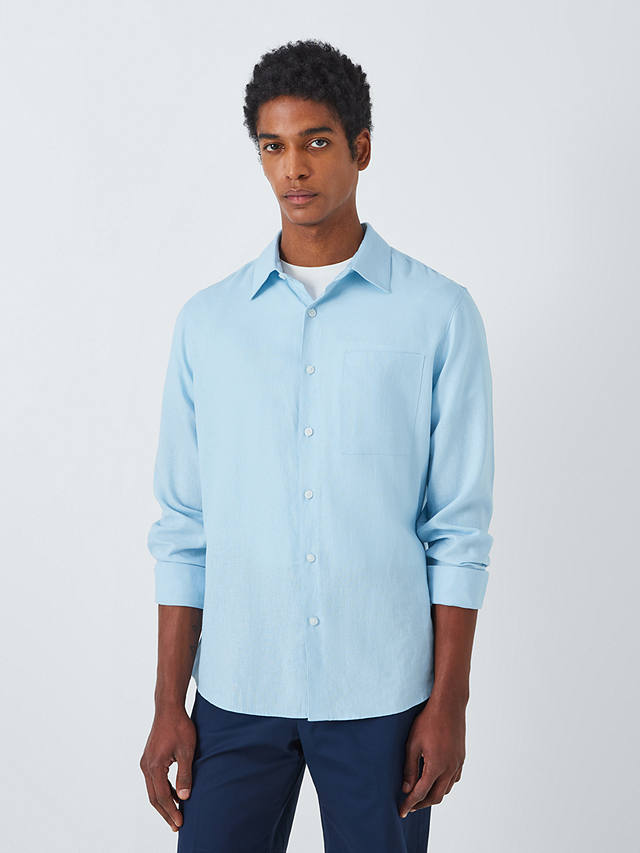 Kin Linen Blend Long Sleeve Shirt, Skyway