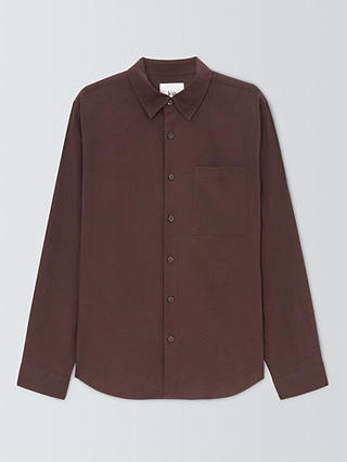 Kin Linen Blend Long Sleeve Shirt, Chocolate Plum