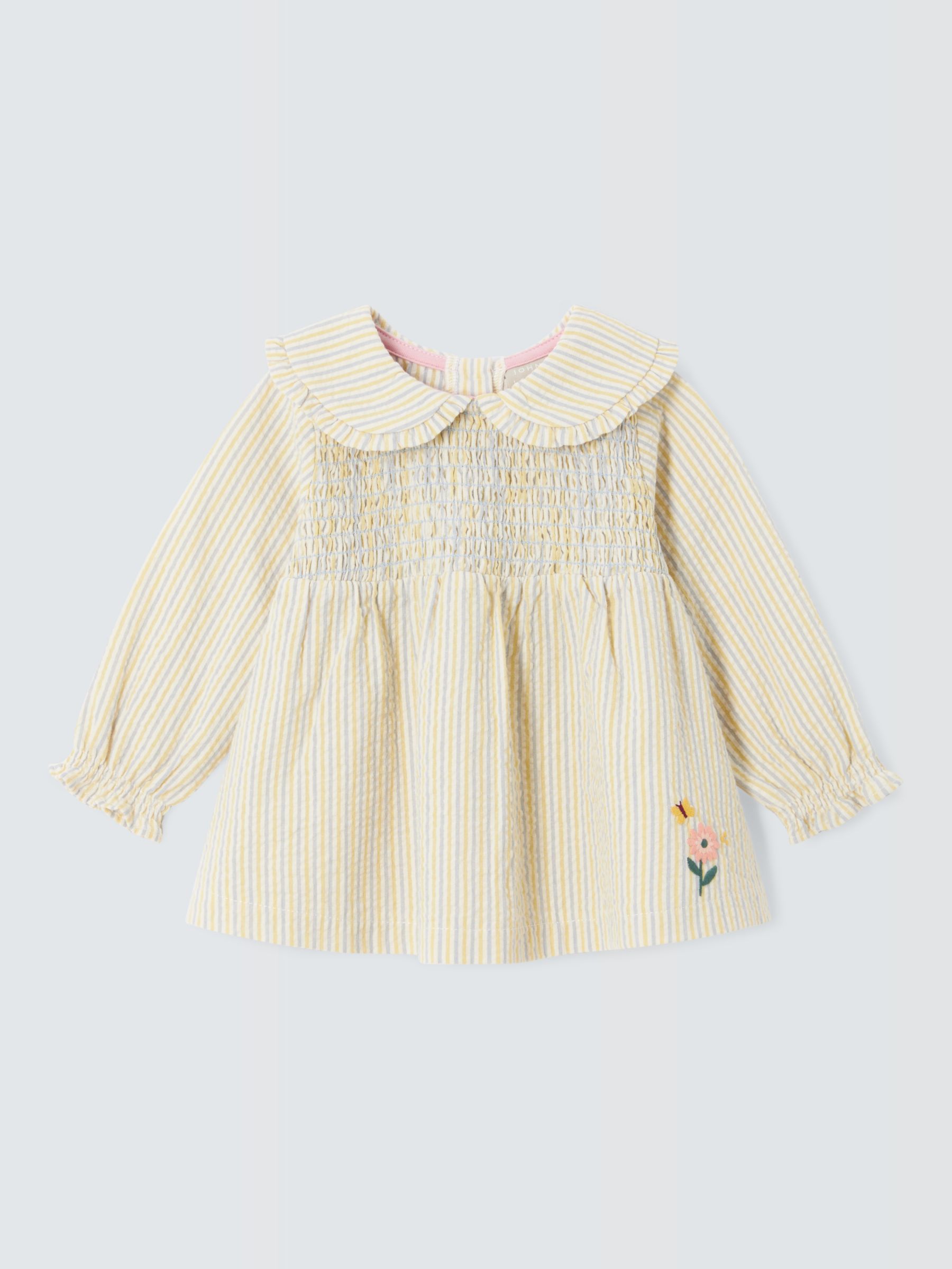 John Lewis Baby Embroidered Woven Top, Multi, 6-9 months