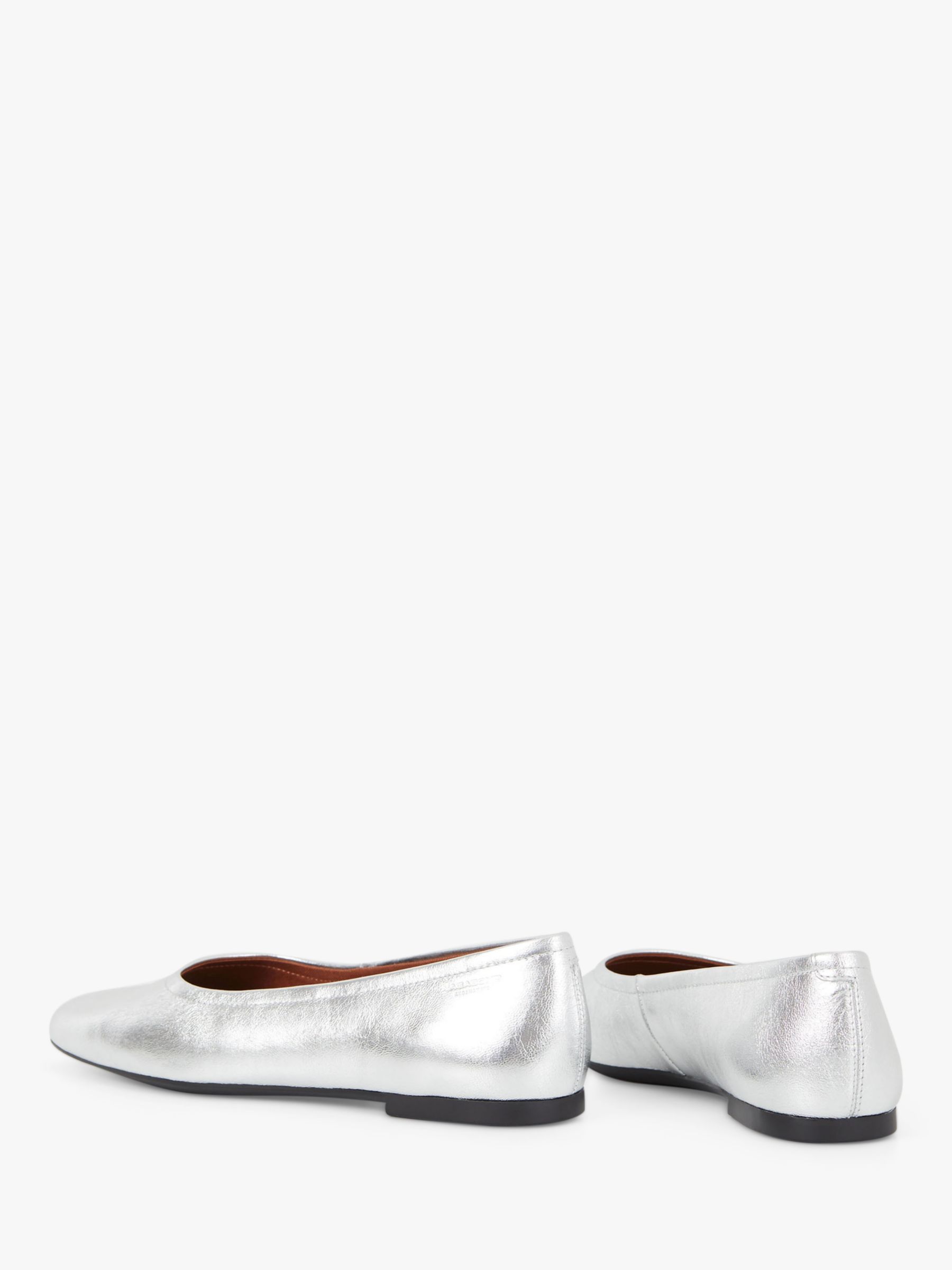 Vagabond Shoemakers Jolin Leather Ballet Pumps, Silver, 8