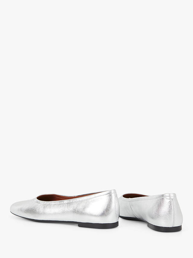 Vagabond Shoemakers Jolin Leather Ballet Pumps, Silver