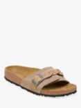 Birkenstock Pula Braided Buckle Suede Sandals, Taupe