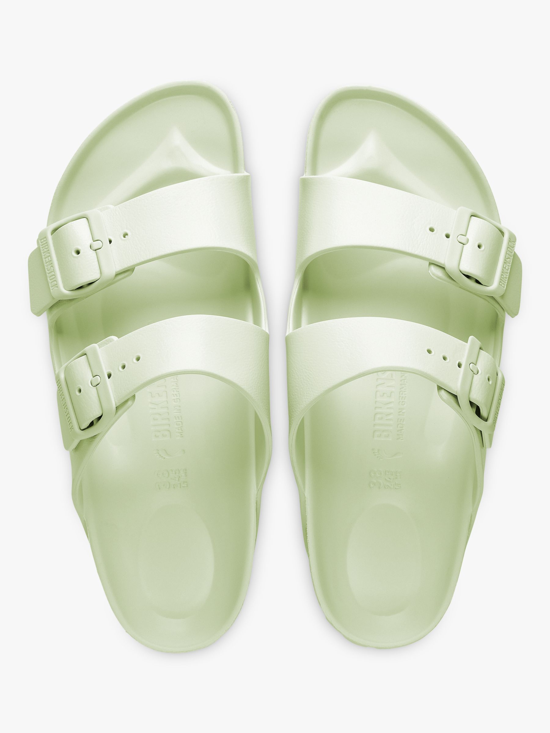 Birkenstock Arizona EVA Double Strap Sandals, Faded Lime at John Lewis ...