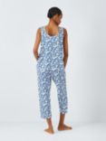 John Lewis Ines Leaf Print Vest Pyjamas, Ivory/Blue