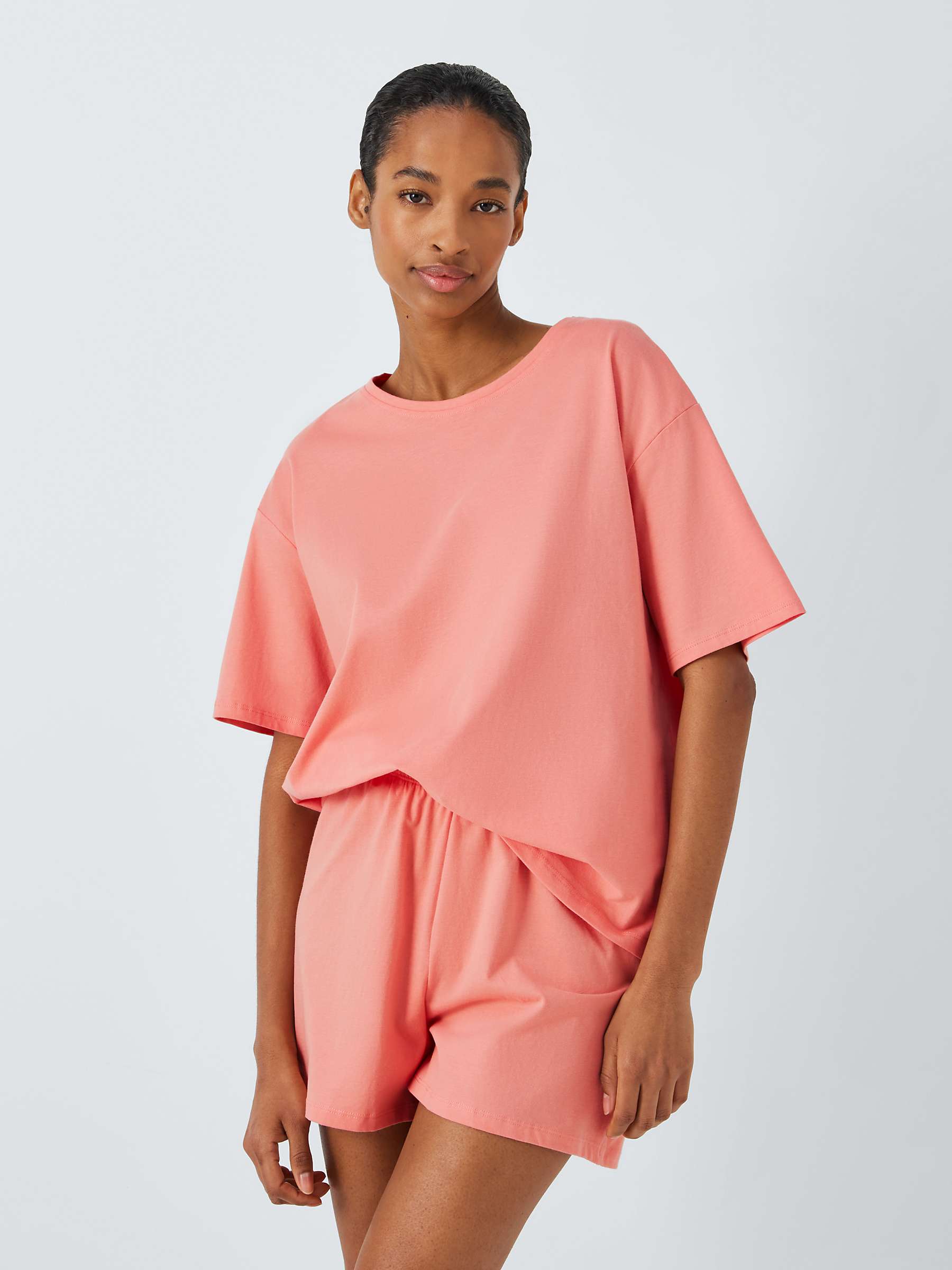 Buy John Lewis Greta T-Shirt Jersey Short Pyjama Set, Desert Rose Online at johnlewis.com