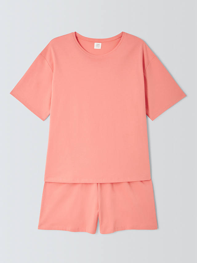 John Lewis Greta T-Shirt Jersey Short Pyjama Set, Desert Rose