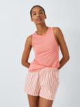 John Lewis Angie Vest Short Pyjama Set, Desert Rose