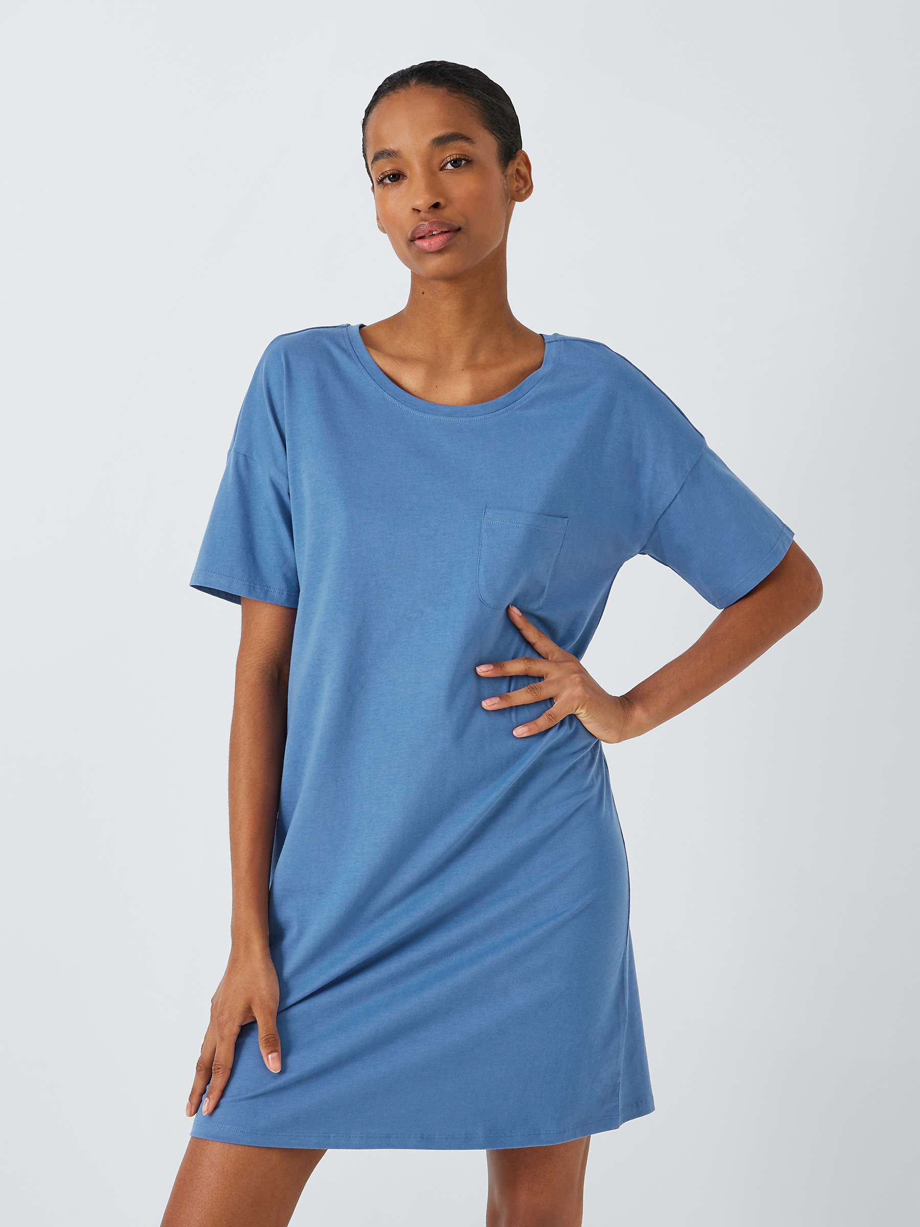 Buy John Lewis Zaida Tee Night Dress, Smoky Blue Online at johnlewis.com