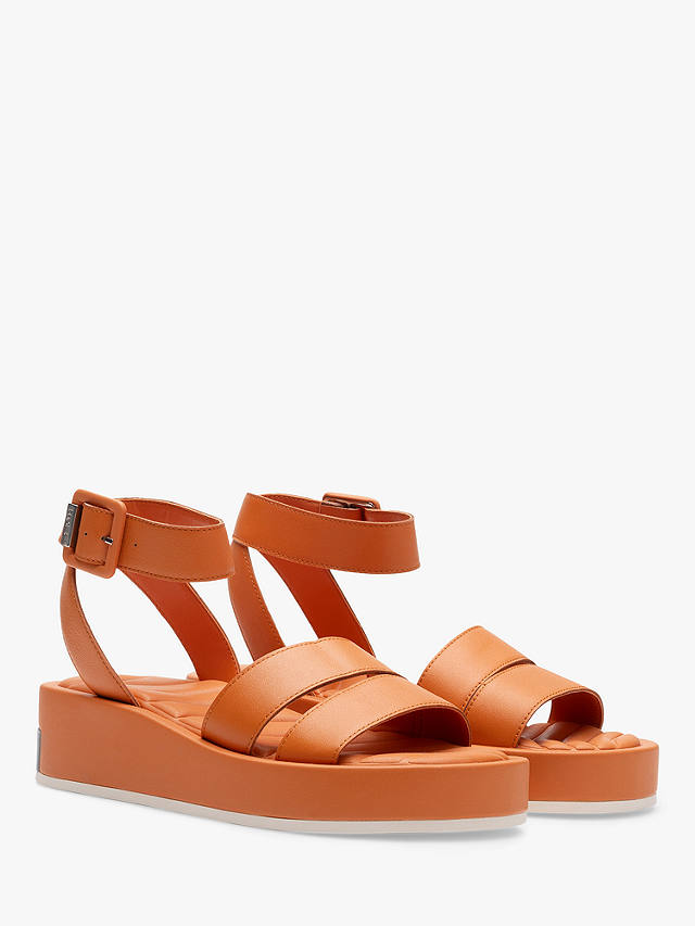HOFF Town Leather Flatform Sandals, Coral