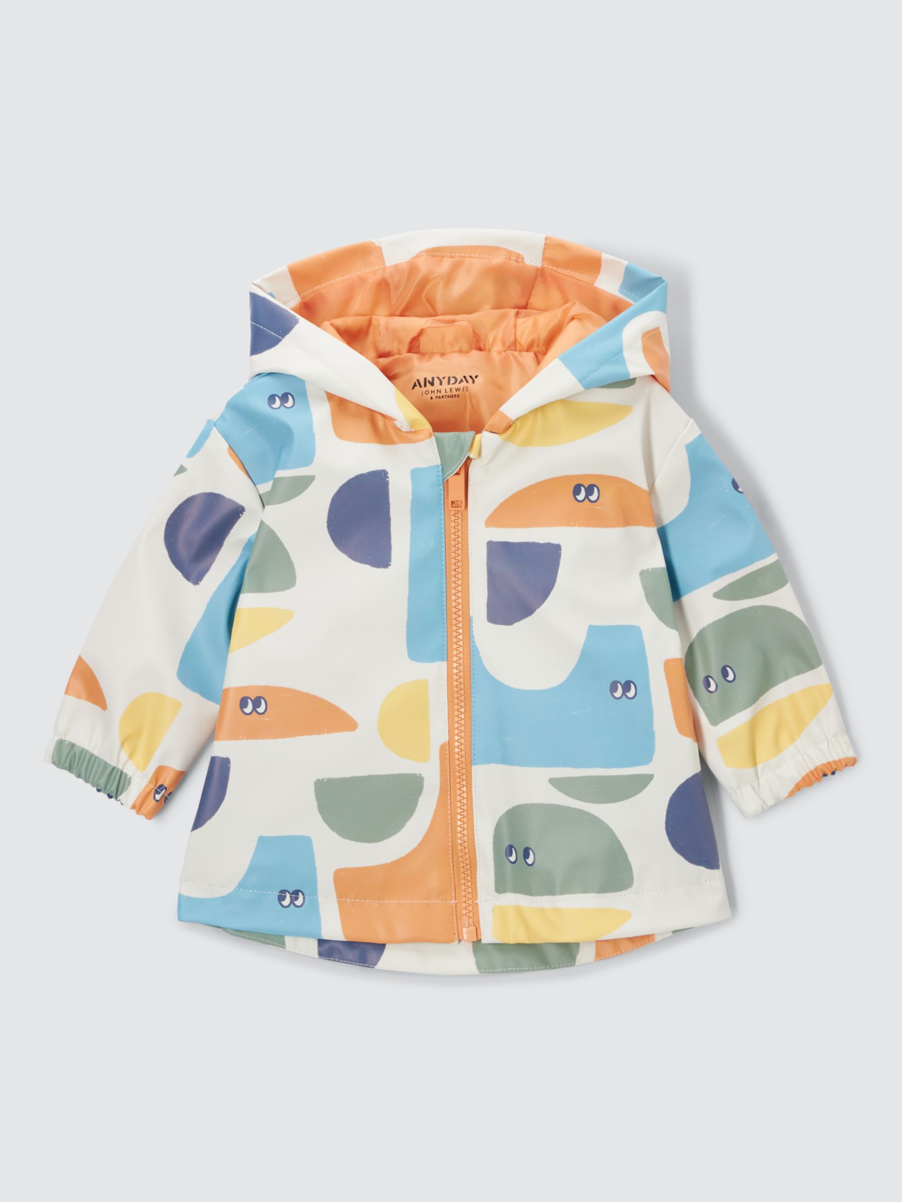 John Lewis ANYDAY Baby Shapes Print Raincoat, Multi, 6-9 months