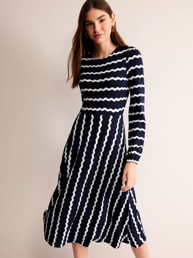 Boden Camille Jersey Midi Dress, French Navy, 8