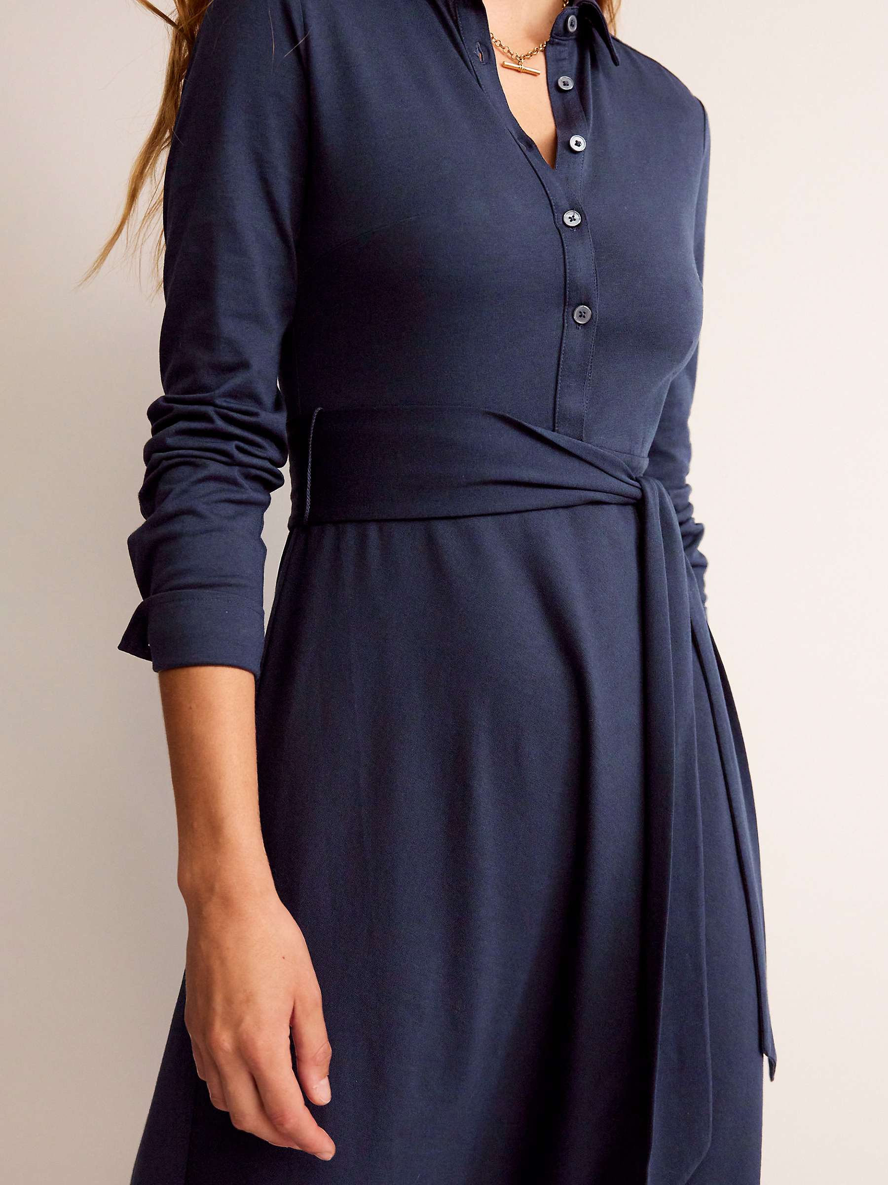 Buy Boden Laura Jersey Shirt Midi Dress, Navy Online at johnlewis.com