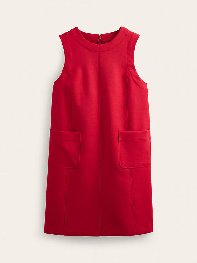 Boden Pocket Detail Pinaform Mini Dress, Hot Pepper