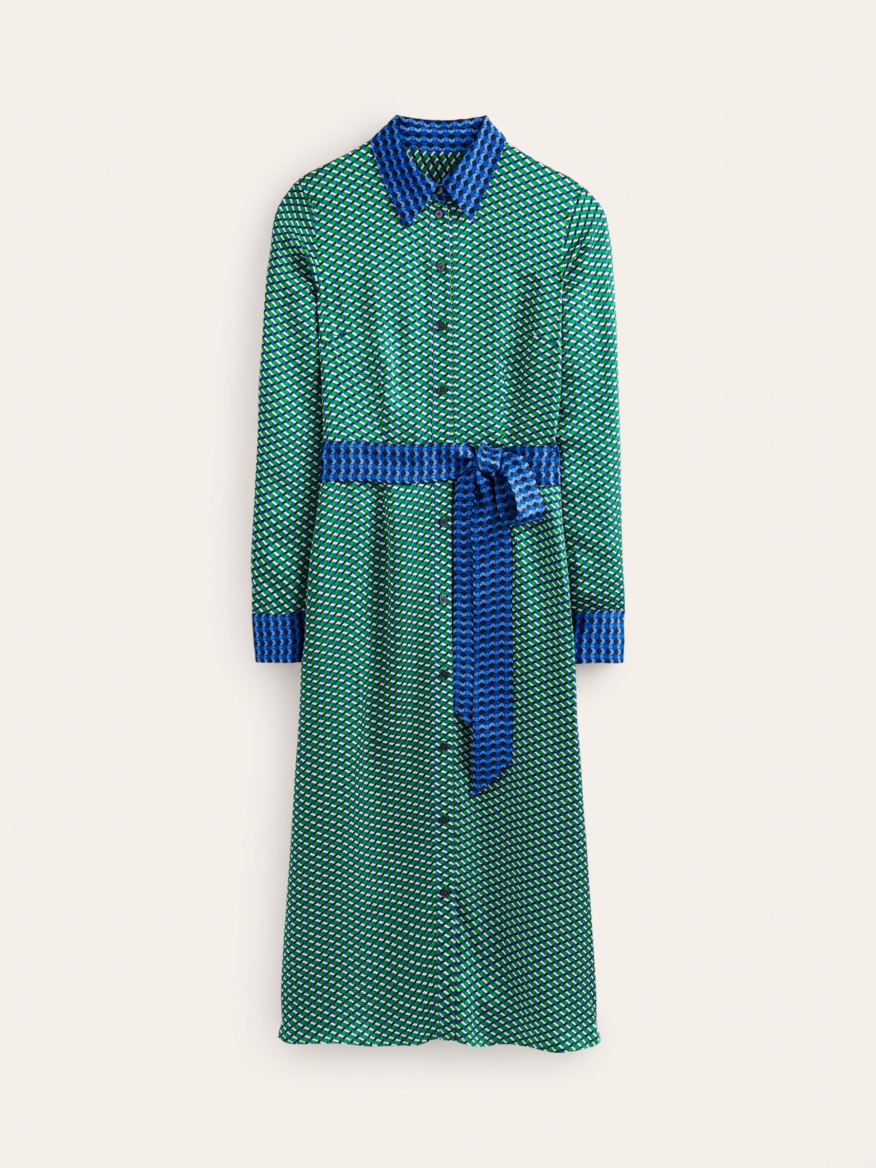 Boden Satin Midi Shirt Dress at John Lewis & Partners