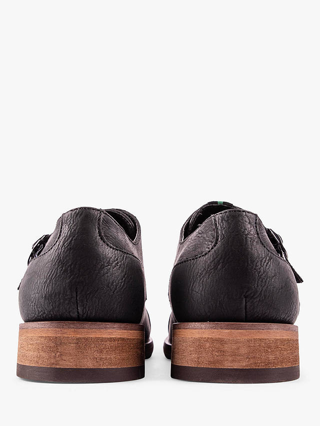 V.GAN Vegan Chervil Tan Monk Strap Shoes, Black