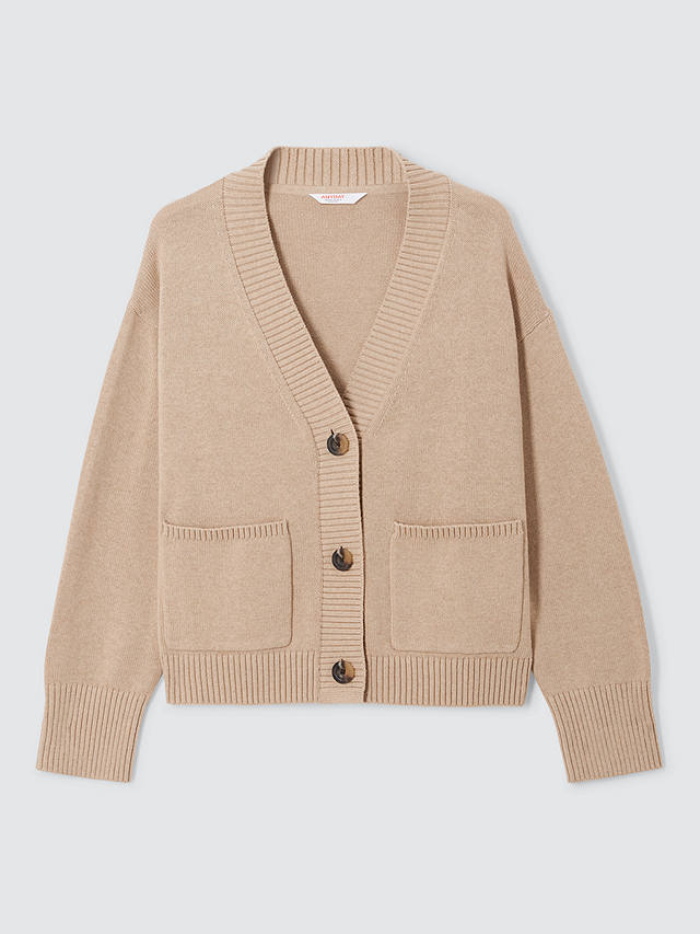 John Lewis ANYDAY Patch Pocket Cardigan, Oatmeal
