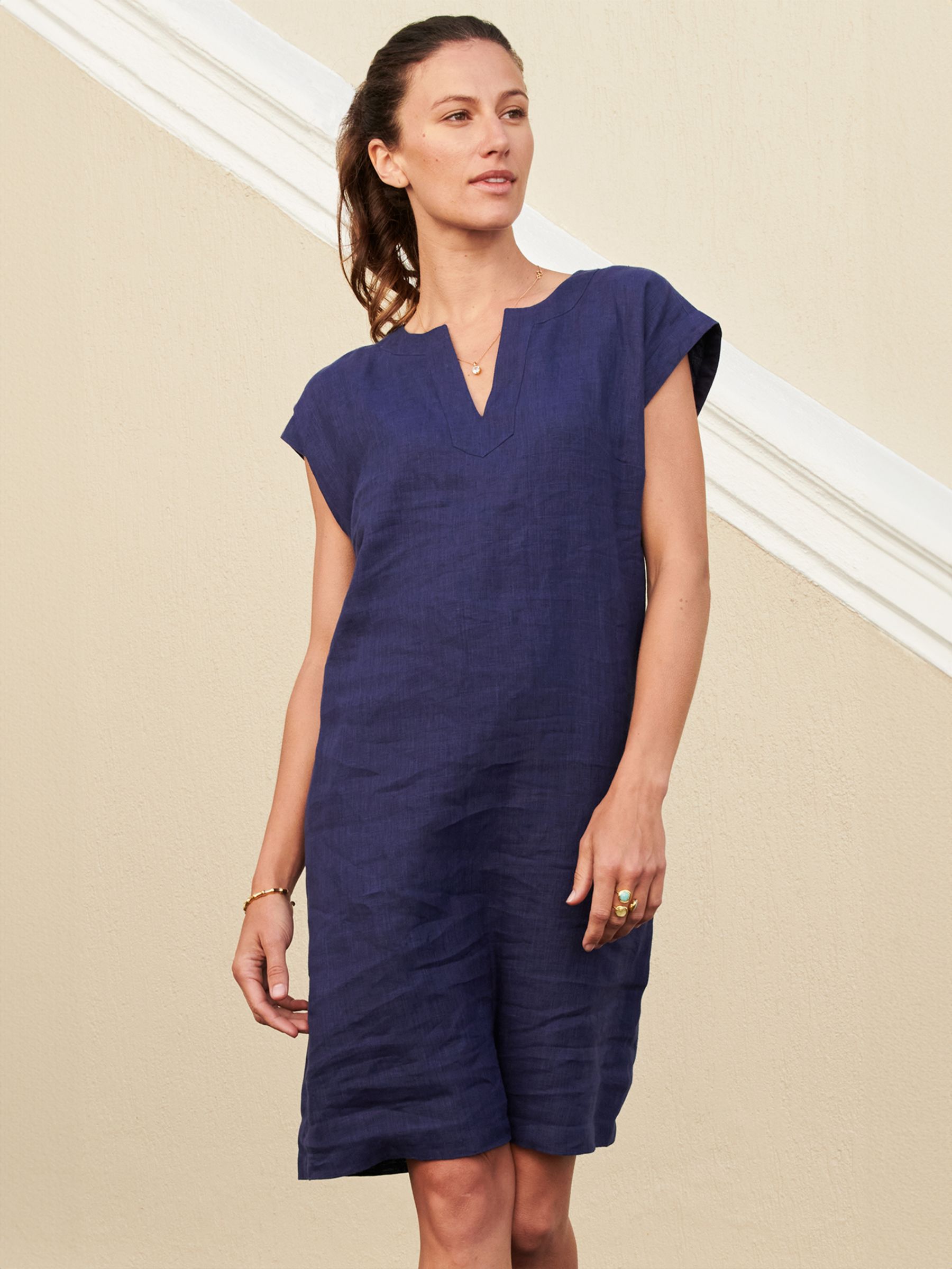 Aspiga Dori Linen Mini Dress Navy at John Lewis Partners