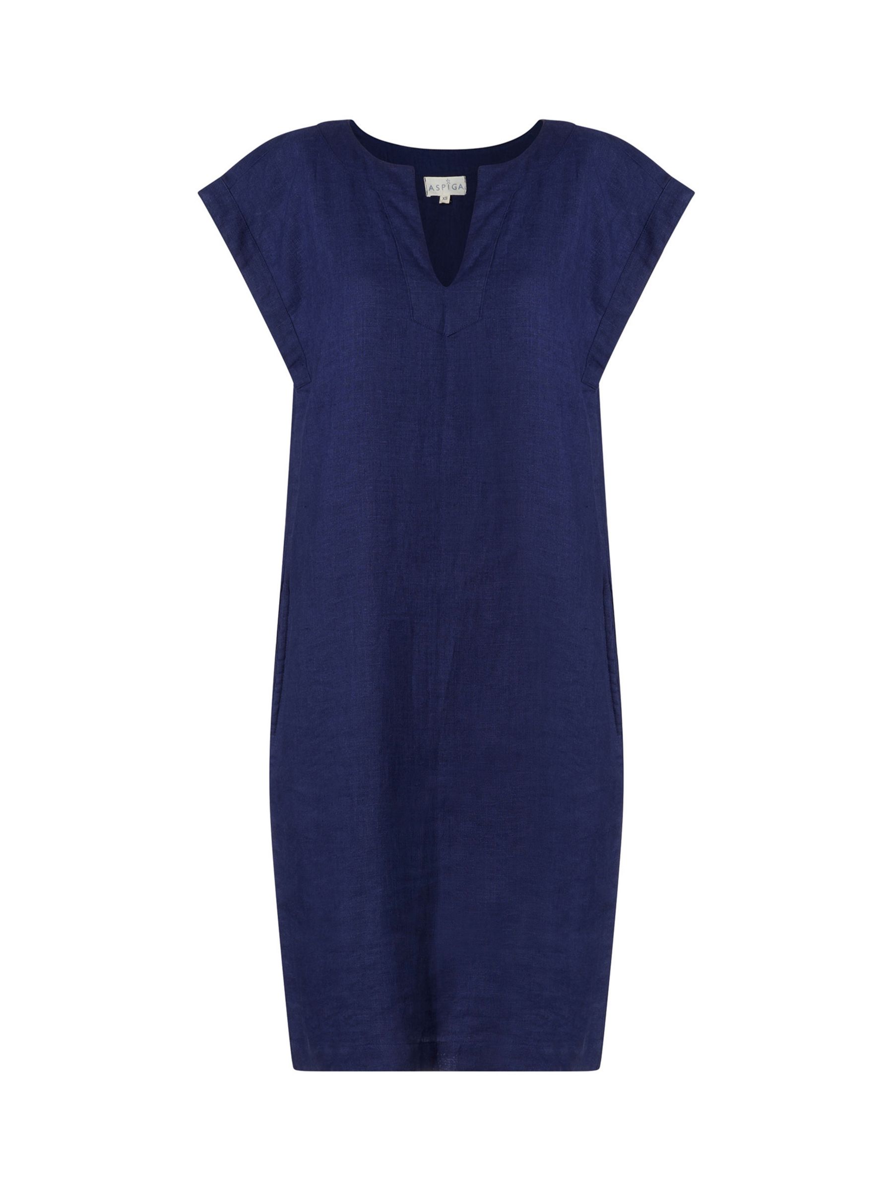 Aspiga Dori Linen Mini Dress Navy at John Lewis Partners