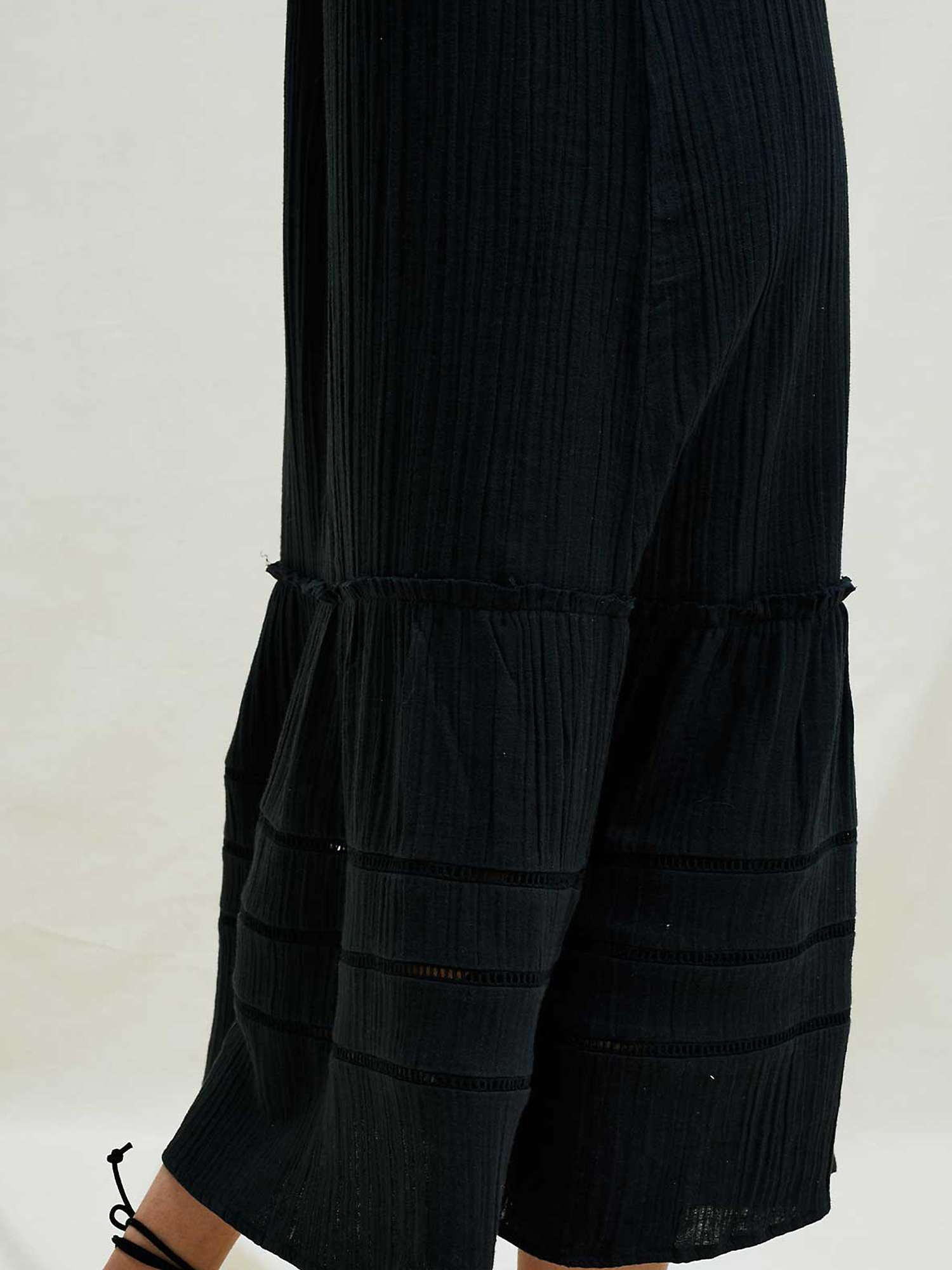 Buy Aspiga Frankie Frill Detail Tiered Midi Dress, Black Online at johnlewis.com