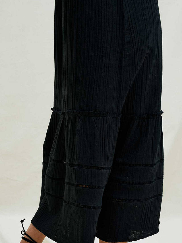 Aspiga Frankie Frill Detail Tiered Midi Dress, Black