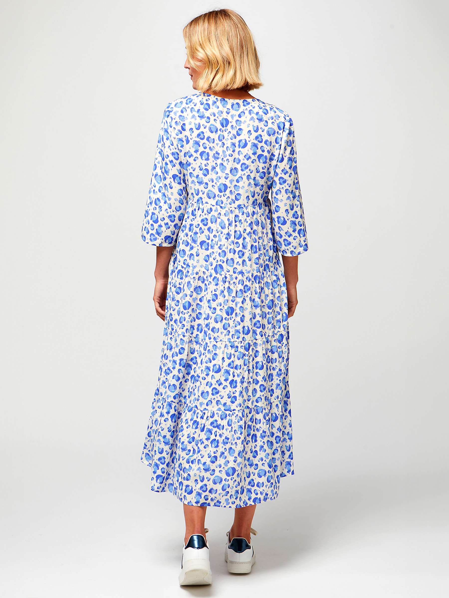 Buy Aspiga Emma Cheetah Print Midi Dress, Cream/Blue Online at johnlewis.com