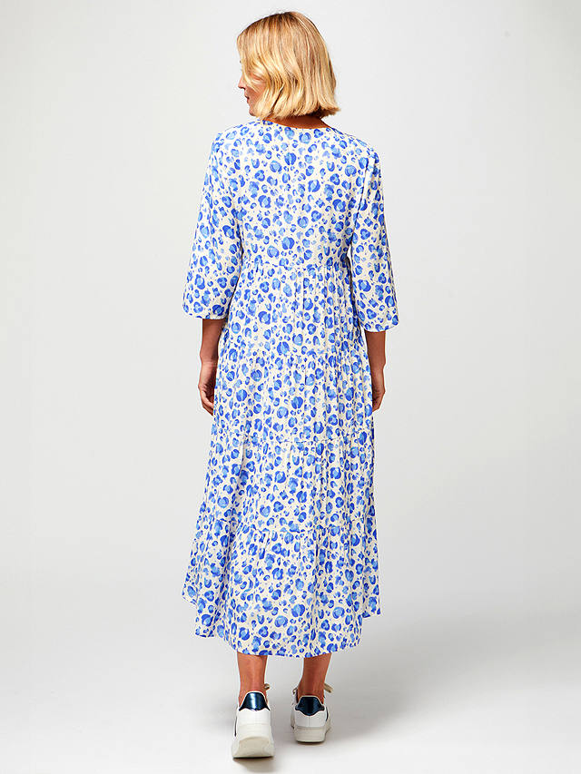 Aspiga Emma Cheetah Print Midi Dress, Cream/Blue at John Lewis & Partners