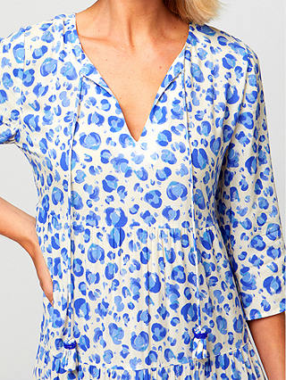 Aspiga Emma Cheetah Print Midi Dress, Cream/Blue