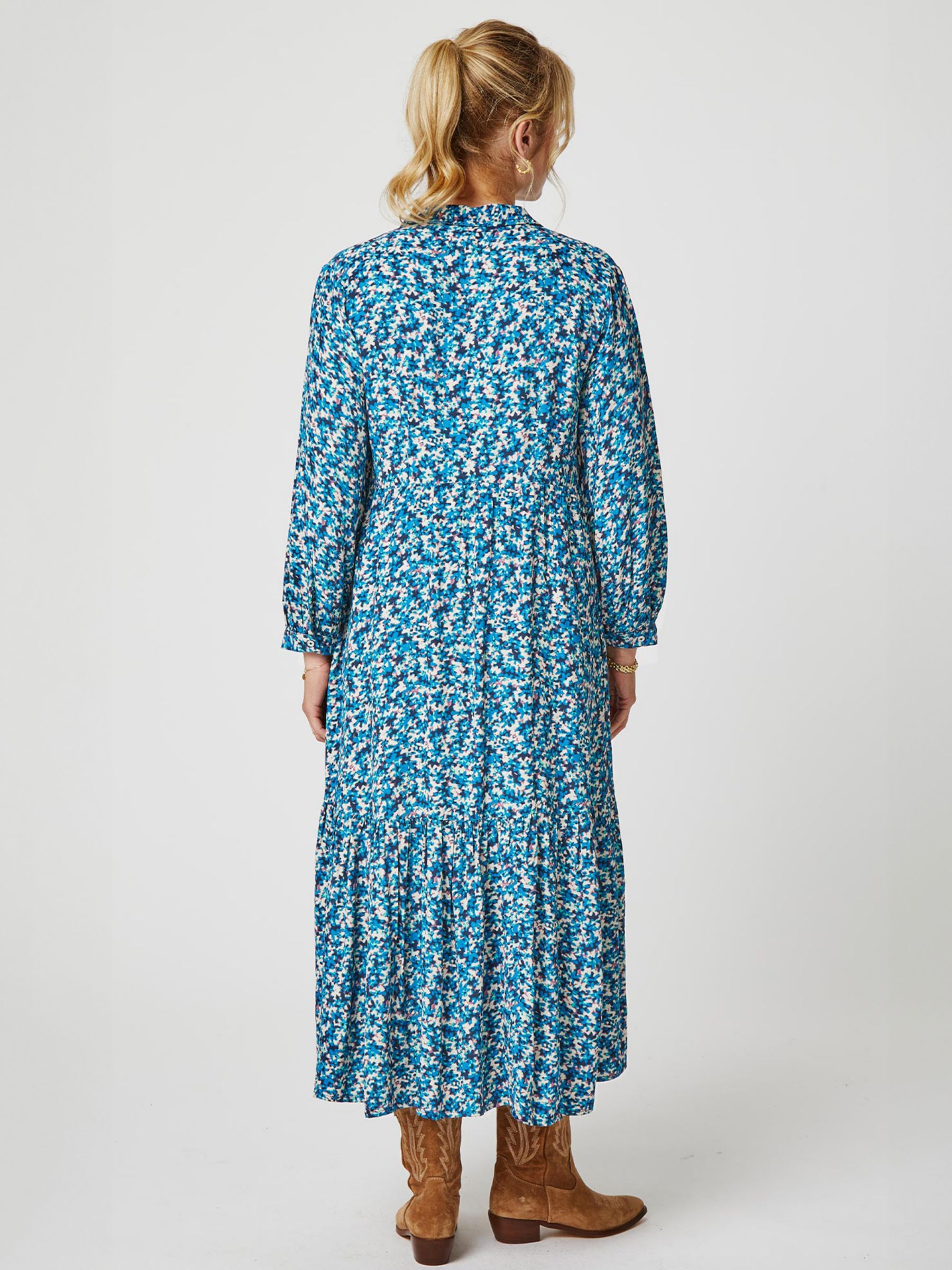 Buy Aspiga Lara Day Midi Dress, Blue/Multi Online at johnlewis.com