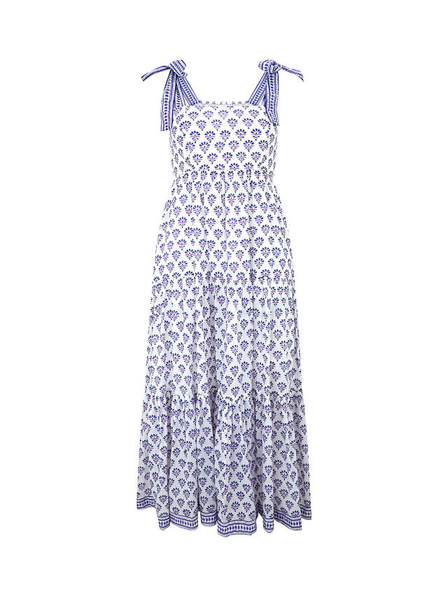 Aspiga Tabitha Block Print Cotton Maxi Dress, Purple/Blue