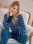 Aspiga Striped Crew Neck Cashmere Blend Jumper