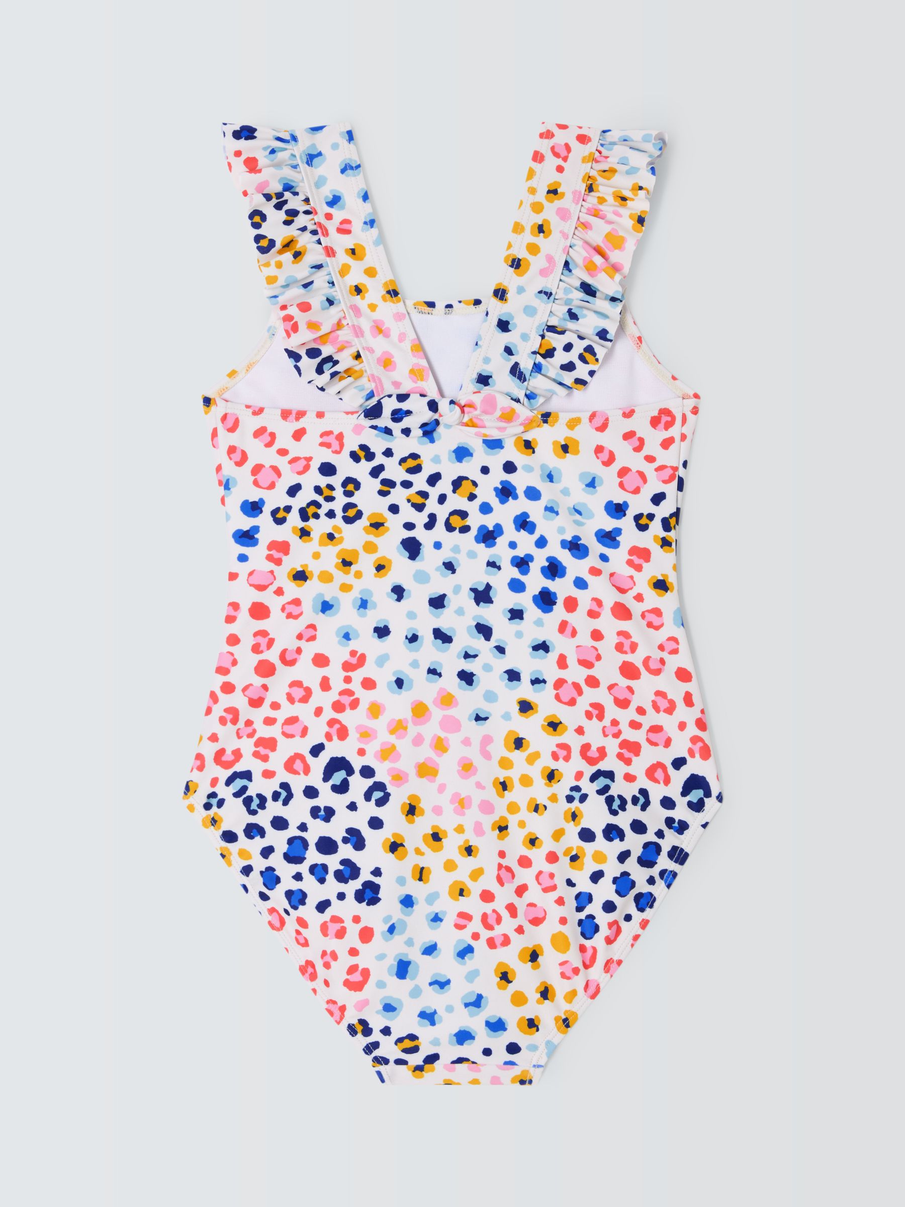 John Lewis Kids' Leopard Print Swimsuit, White/Multi at John Lewis ...