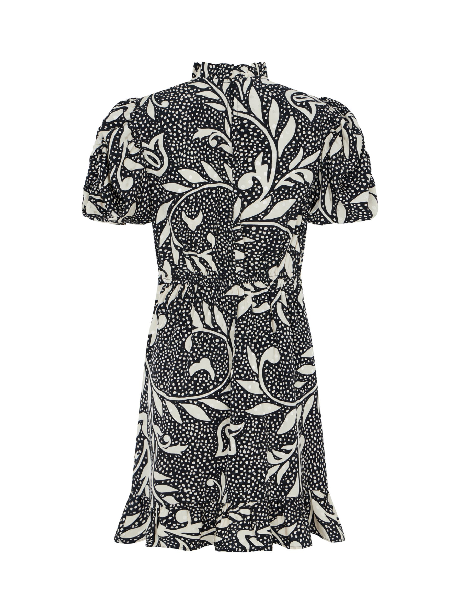 Buy Mint Velvet Floral Swirl Print Puff Sleeve Mini Dress, Black/Multi Online at johnlewis.com