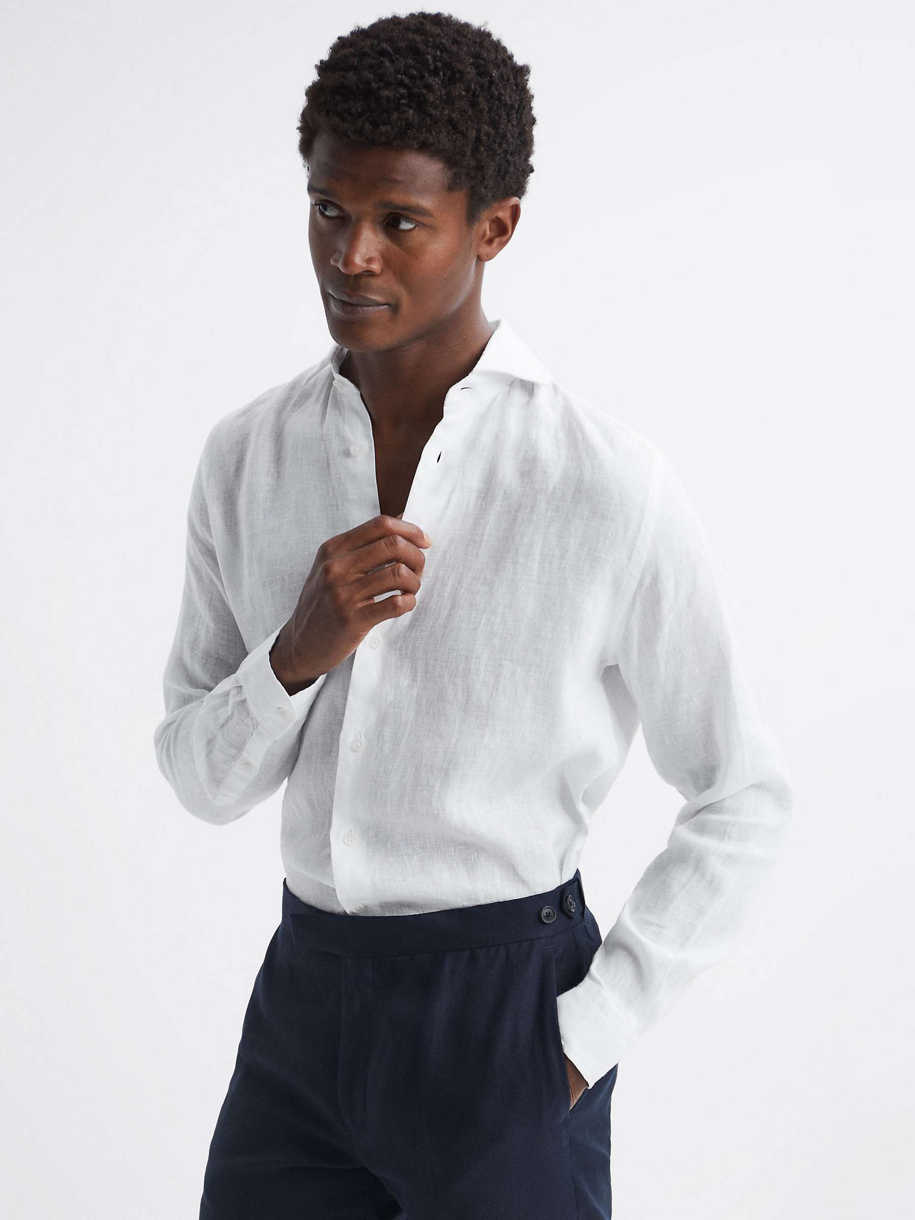 Buy Reiss Rex Long Sleeve Linen Shirt Online at johnlewis.com