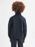 Reiss Kids' Selin Half Zip Interlock Jumper, Navy