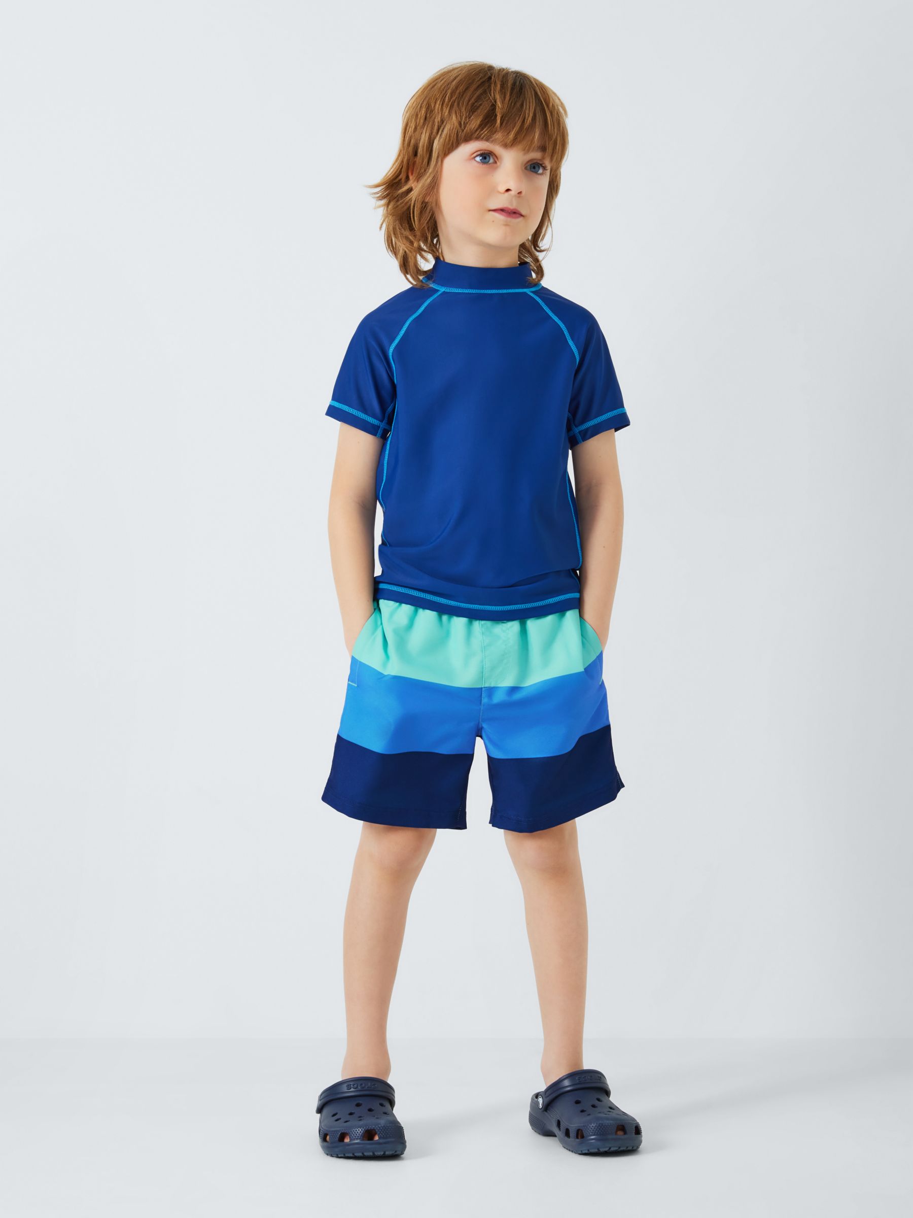 Buy John Lewis Kids' Colour Block Swim Shorts, Blue/Multi Online at johnlewis.com