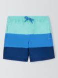 John Lewis Kids' Colour Block Swim Shorts, Blue/Multi