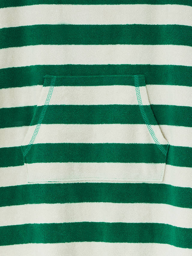 John Lewis ANYDAY Kids' Stripe Towelling Poncho, Green/Multi