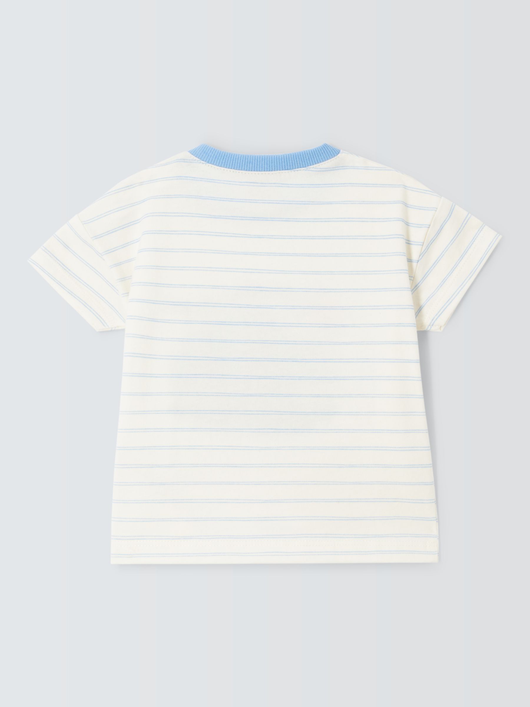 John Lewis Baby Adventure Awaits Stripe T-Shirt, White/Multi, 9-12 months