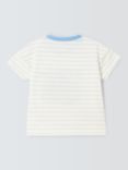 John Lewis Baby Adventure Awaits Stripe T-Shirt, White/Multi
