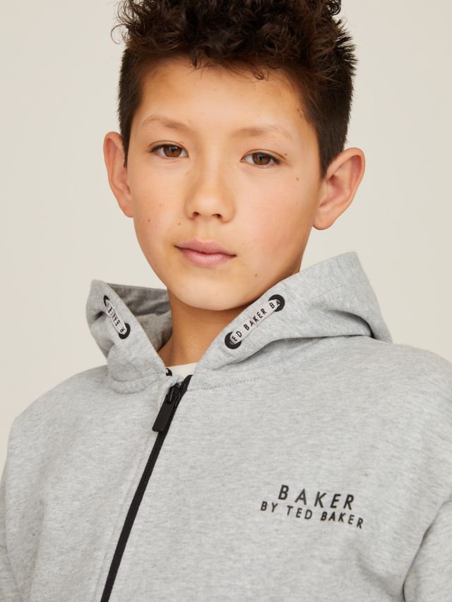 Baker by Ted Baker Kids Zip Through Hoodie Grey 12 18 months