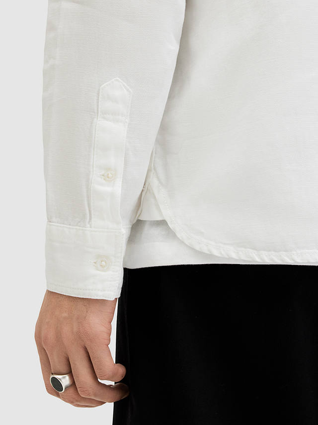 AllSaints Laguna Regular Fit Linen Blend Shirt, Optic White