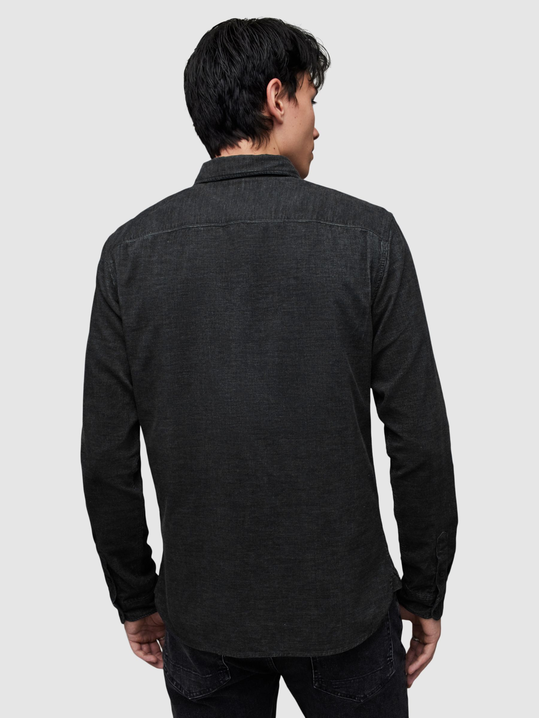 AllSaints Lorella Long Sleeve Shirt, Jet Black, XL