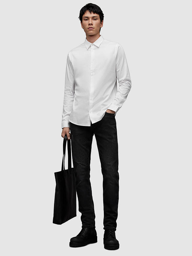 AllSaints Simmons Long Sleeve Shirt, Optic White