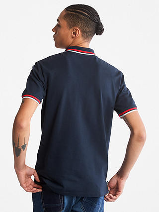 Timberland Short Sleeve Tipped Pique Polo Shirt, Dark Sapphire