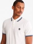 Timberland Short Sleeve Tipped Pique Polo Shirt, White